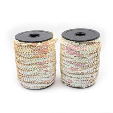 Imagem de Fio Trançado Lantejoula Branco Irisado 6mm 50m 150g - Macall