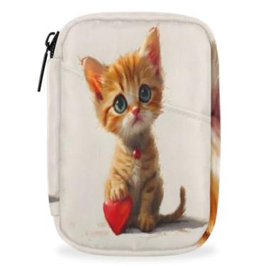 Imagem de Caixa de pílulas de gatinho fofo organizador de comprimidos de viagem de 7 dias para adultos e crianças idosas com zíper, dia dos namorados, gato, portátil, semanal, estojo compacto para suporte de