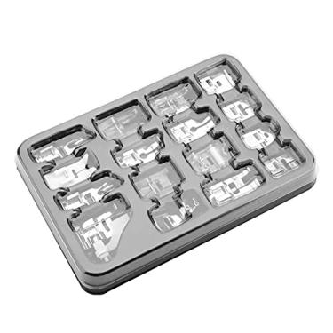 Imagem de Acouto Conjunto de Pés Calcadores Profissionais - 16 Acessórios Multifuncionais para Máquinas de Costura, e Muito Mais - Necessidades de Costura de Metal Duro (embalagem de papelão)