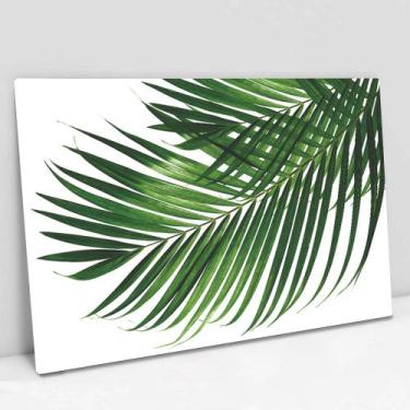 Imagem de Quadro Decorativo Folha Palmada Verde em tela Canvas - TaColado, 40 x 