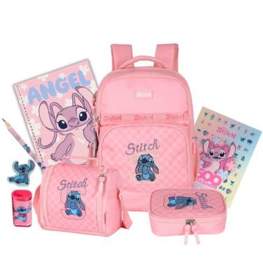 Imagem de Kit Mochila Stitch Costas Pelucia Lancheira Com Estojo Box - Luxcel, R