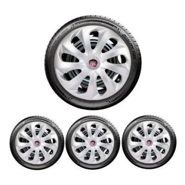 Imagem de Kit Jogo 4 Carlota Esportiva Prata Aro 13 Fiat Punto Linea - ELITTE MO