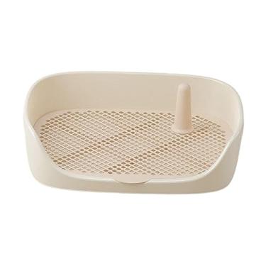 Imagem de Generic Banheiro para cães Bandeja de treinamento Potty Trainer Almofadas de treinamento Titular Comadre Apartamento Caixa de areia para animais de estimação, Bege 48x37x13cm