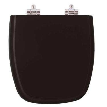 Imagem de Assento Sanitário Poliester Soft Close City Preto para vaso Celite