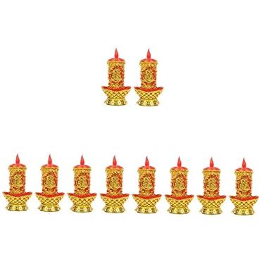Imagem de Gadpiparty 10 Peças Lâmpada De Sacrifício Velas LED Luz De Vela Chinesa Luz De Vela LED Bateria Velas De Altar LED Lâmpada Aquecedor De Vela Lâmpada De Luz De Templo Budista Registro Em