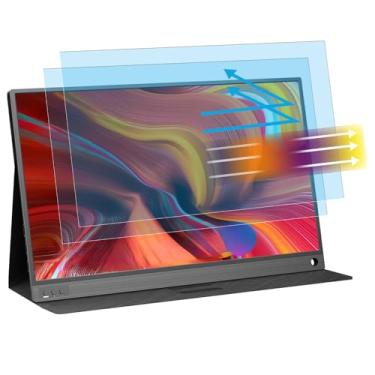 Imagem de MUBUY-GOL Pacote com 2 protetores de tela de monitor portátil de 15,6 polegadas para ASUS/MNN/KYY/ARZOPA/Yxk/Lepow/InnoView, tela fosca antiluz azul com resistência antirreflexo e impressão digital
