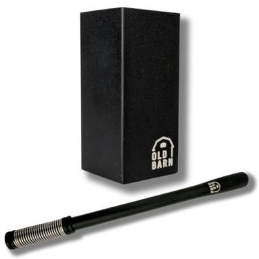 Imagem de Kit Terere Inox 1 Cuia Quadrada Preta 1 Bomba Preta Mola Externa 17cm Old Barn