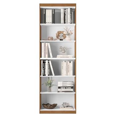 Imagem de Genérico Organizador Livreiro para Sala, Escritório, Moderno com 1 Prateleira de Livros, Gold Freijo/Branco