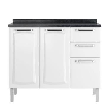 Imagem de Balcão C- Tampo 3 Portas 2 Gavetas Tarsila - Itatiaia Branco