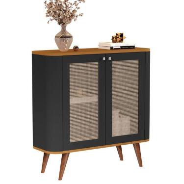 Imagem de Buffet Com 2 Portas E 1 Prateleira Madrid Preto Nature