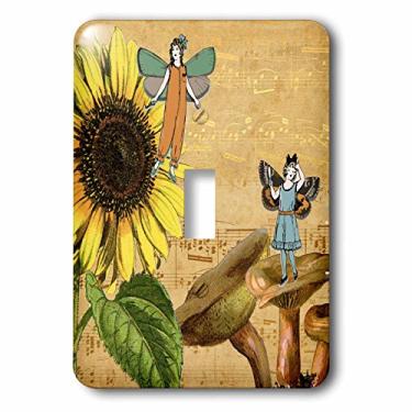 Imagem de 3dRose LSP_253161_1 Fadas voadoras vintage com girassol, interruptor único