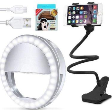 Imagem de Kit Youtuber Suporte Celular Mesa Universal + Luz Ring Light - Riosul 