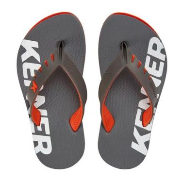 Imagem de Chinelo Infantil Kenner Red Kids - Cinza e Laranja, 29/30
