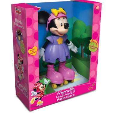 Imagem de Boneca com Mecanismo Minnie Patinadora 25CM - Elka, Lilás, Disney