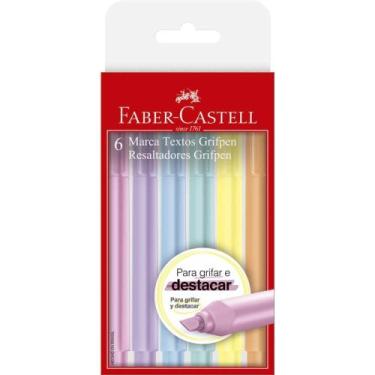 Imagem de Caneta Marca Texto Grifpen 6 Cores Pastel PCT com 06 - Faber Castell