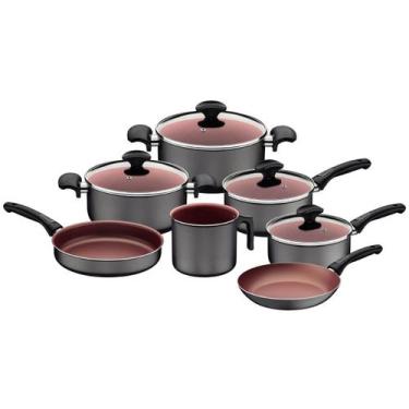 Imagem de Jogo de Panelas Tramontina Vermont 7 Peças Antiaderente Tampa de Vidro