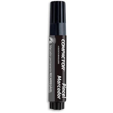Imagem de Pincel Marcador Permanente Traço Grosso Preto - Caixa com 12 - Compact