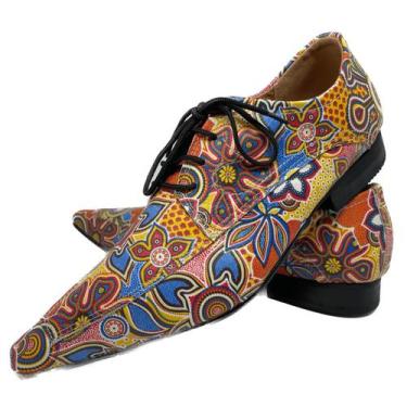Imagem de Sapato Masculino Italiano Em Couro Floral Collors Ref: D696 - ART SAPA