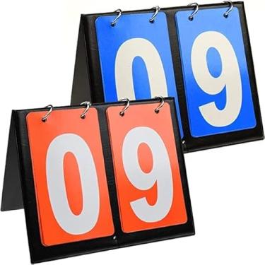 Imagem de inheming 2 peças de flipper de placar, placa de pontuação de mesa de 2 dígitos, placar de basquete portátil, marcador de pontuação de vôlei de beisebol para jogos ao ar livre