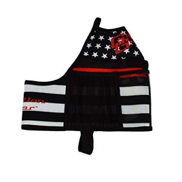 Imagem de Gallon Gear Capa de hidratação fitness de 1 galão | Suporte de garrafa de água portátil e refrigerante com isolamento de neoprene | Estojo com bolsos de armazenamento (linha vermelha fina)