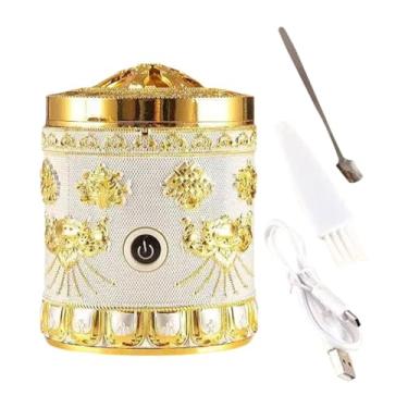 Imagem de Wswqop Queimador de incenso de liga, suporte de incenso, presente de aniversário, peça central de mesa, acessórios de decoração para quarto, spa, mesa, Prata Dourada