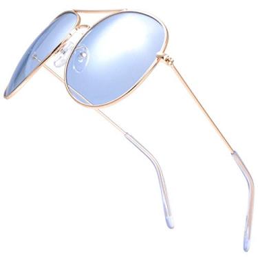 Imagem de Caixa de presente de óculos de sol grande The Fresh Classic Aviator Frame Light Color Lens XL, Dourado, 64 mm