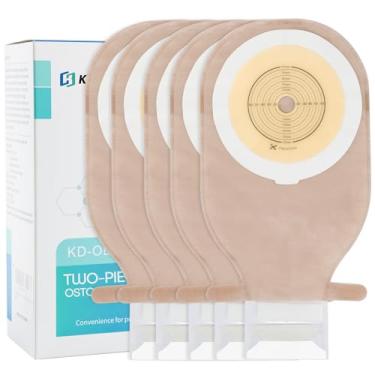 Imagem de KONWEDA 30 peças de sacos de colostomia, suprimentos de ostomia, uma peça bolsa de ostomia drenável com gancho e laço para cuidados com o estoma de ileostomia, corte de 15 mm-65 mm para caber