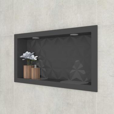 Imagem de Nicho para Banheiro em Mármore Sintético Texturizado 60x30cm Cozimax
