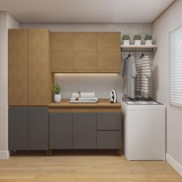 Imagem de Lavanderia Modulada Armário Multiúso, Balcão e Armário Aéreo Dakota