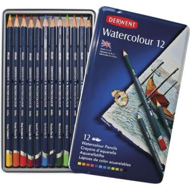 Imagem de Lápis de Cor Watercolour 12 Cores Estojo Lata - Derwent, Único