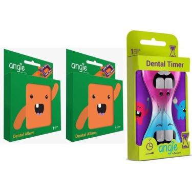 Imagem de Porta Dentes Infantil Kit Com 2 + Ampulheta Dental Timer - Angie By An