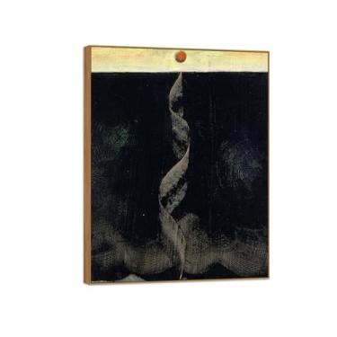 Imagem de MUHJDYC Max Ernst Imagem famosa em tela - abstrato quadros decoração sala de estar moldura de madeira pintura quarto casa (número 1) 50 x 65 cm - 19 x 25 pol