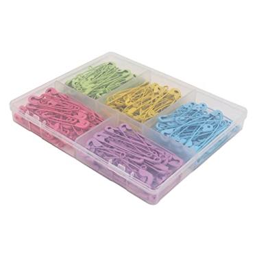 Imagem de Fio de Aço Premium e Resistência, Com Design de Fivela Segurança, 5 Compartimentos Com Código Cores, Armazenamento Conveniente, Aplicação Ampla, Meias Colchas Costura 1 Caixa (Verde claro amarelo