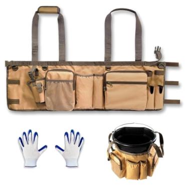 Imagem de Katai - Organizador de balde de pesca para balde de 5 galões – Bolsa de equipamento resistente com alças ajustáveis, suportes de vara e alicate, organizador de equipamentos de vários bolsos