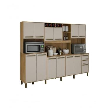 Imagem de Armario Agata 13 Portas 2 Gavetas 5 Nichos Valdemoveis Cinamomo/off White