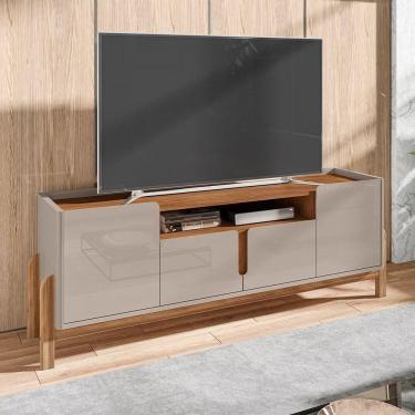 Imagem de Rack Para De 60 Polegadas Lizz Com 4 Portas 1,70 Off-white/cedro