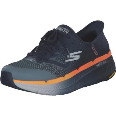 Imagem de Skechers Tênis masculino Max Cushion Premier 2.0 Ascendant II sem cadarço, Azul-marinho/laranja, 41