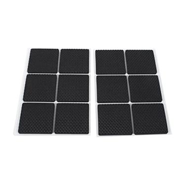 Imagem de Akozon 12pcs Pretos Protetores de Piso Auto-adesivo que Não Deslizam-almofadas de Borracha para Móveis, sofá, Mesa e Pés de Cadeira