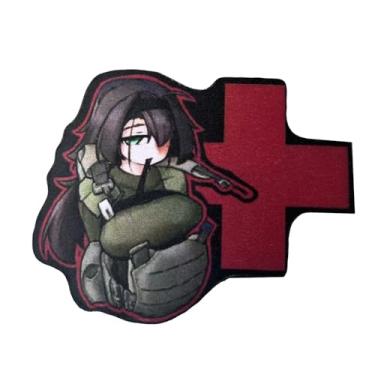 Imagem de Remendos com estampa de anime para meninas, remendo de jogo de tiro de armas, emblema de moral tático militar, gancho e laço costurados para roupas, vestidos, chapéus, bolsas