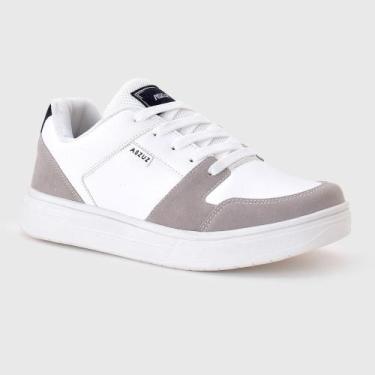 Imagem de Tênis Casual Aszuz Masculino, Branco, Cinza, 39