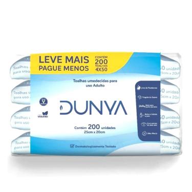 Imagem de Toalhas Umedecidas Dunya Adulto 200 Unidades