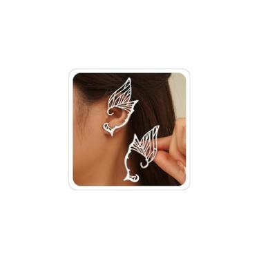 Imagem de Brincos de orelha de elfo para mulheres, orelhas de fada, gótico, punk, acessório de Halloween, joias góticas, punk, Medium, Zinco, Zircônia cúbica