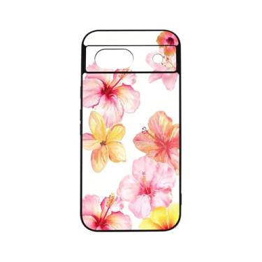 Imagem de qizjio Capa de telefone de verão à prova de choque protetora com flor de hibisco para Google Pixel 8A
