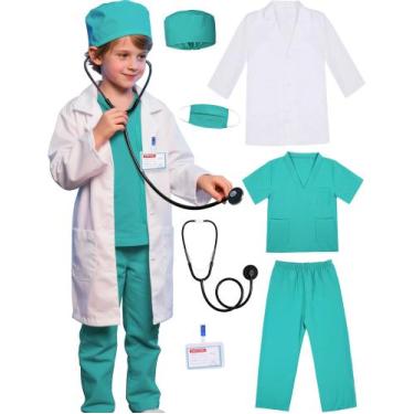 Imagem de Fantasia de médico infantil Gortykor Doctor Lab Coat de 3 a 10 anos