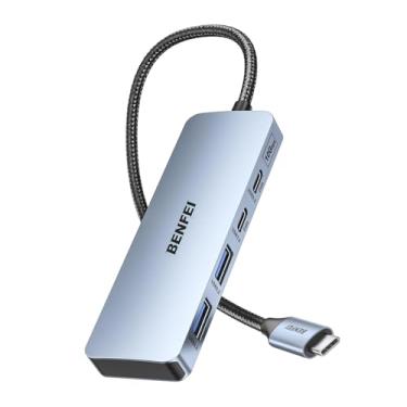Imagem de Hub Usb C 10Gbps 4 Portas Usb 3.2 Gen 2 Cinza, Adaptador Tipo C Para Notebook E MacBook, Thunderbolt 3/4, Plug And Play, Alumínio, Compatível Com Windows, Macos E Ipados