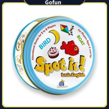 Imagem de Jogo de cartas Dobble Spot it, versão em inglês para festa em família