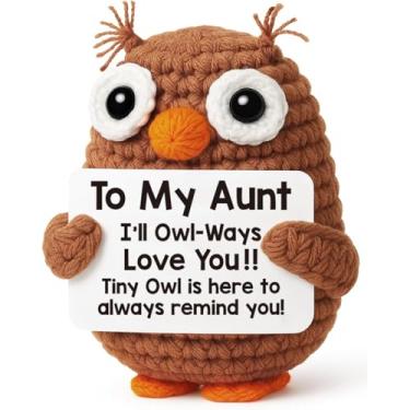 Imagem de Presentes de tia da sobrinha ou sobrinho – Mini coruja de crochê fofa feita à mão – presentes de aniversário de Natal para tia tia ideias de presente para melhor tia de todos os tempos Dia das Mães
