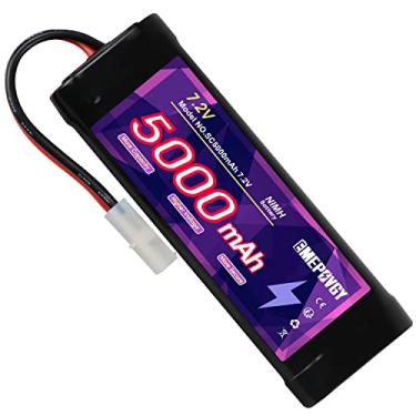 Imagem de EMEPOVGY Bateria 7,2V RC NiMH 5000mAh Capacidade Recarregável 6-Cell Flat Battery Pack (Tamiya Plug)