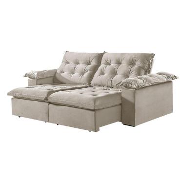 Imagem de Sofá 2 Lugares Retrátil E Reclinável Martins M-147 Veludo Creme