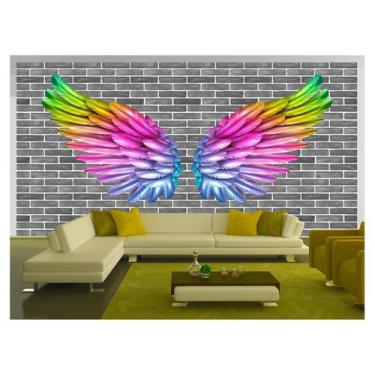 Imagem de Papel De Parede 3D Arte Asas Selfie Insta Cores 3,5M Tra442 - Você Dec